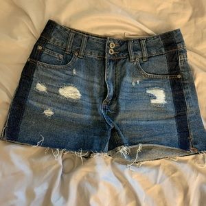 High waisted denim shorts